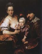 Johann kupetzky Portrait of the Artist with his Wife and Son Spain oil painting reproduction